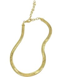 Adornia - 14k Plated Herringbone Snake Chain Necklace - Lyst