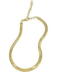 Adornia - 14k Plated Herringbone Snake Chain Necklace - Lyst