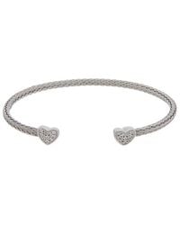 Juvell - 18K Plated Cz Mesh Heart Bangle Bracelet - Lyst