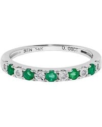 H.J. Namdar - 14K 0.35 Ct. Tw. Diamond & Emerald Stackable Ring - Lyst