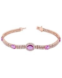 Diamond Select Cuts - 14K Rose 6.23 Ct. Tw. Diamond & Sapphire Bracelet - Lyst