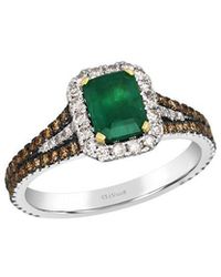 Le Vian - Le Vian 14K Two Tone 1.40 Ct. Tw. Diamond & New Emerald Ring - Lyst