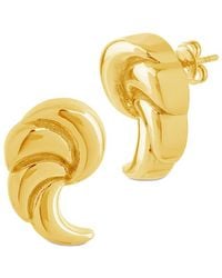 Sterling Forever - 14K Plated French Horn Studs - Lyst
