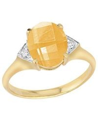 Reiss - 14K 4.80 Ct. Tw. Diamond & Citrine Cocktail Ring - Lyst