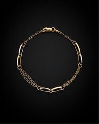 Italian Gold - 14k Italian Two-tone Gold Station Bracelet - Lyst