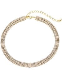 Adornia - 14K Plated Crystal Adjustable Crystal Choker Necklace - Lyst