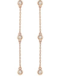 Suzy Levian - 14k Rose Gold 0.40 Ct. Tw. Diamond Station Earrings - Lyst