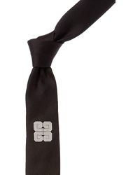 Givenchy - Black Logo 4g Silk Tie - Lyst