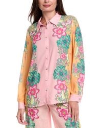 Tahari - Button Blouse - Lyst