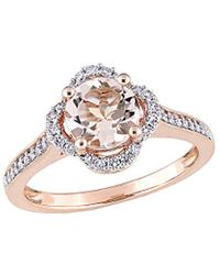 Rina Limor 14k Rose Gold 1.42 Ct. Tw. Diamond & Morganite Ring - Metallic