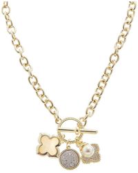 Juvell - Plated Mother Of Pearl Cz Toggle Necklace - Lyst