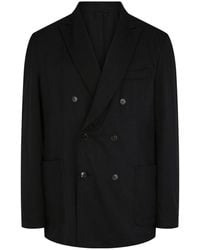 Brioni - Deconstructed Double-Breasted Silk Blazer - Lyst