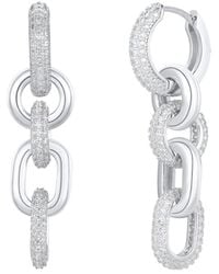 Suzy Levian CZ Jewelry - Suzy Levian Cz Chain Link Drop Dangle Earrings - Lyst