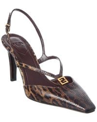 Fendi - Ffold Snakeskin Slingback Pump - Lyst