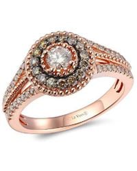 Le Vian - Chocolate Solitaire 14K Rose 0.73 Ct. Tw. Diamond Ring - Lyst
