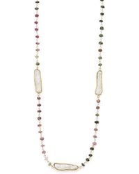 Liv Oliver - 18k Over Silver 33.75 Ct. Tw. Tourmaline Pearl Necklace - Lyst