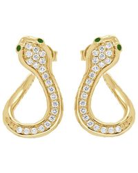 Sabrina Designs - 14K 0.52 Ct. Tw. Diamond Emerald Huggie Snake Earrings - Lyst