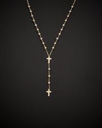 Italian Gold - 14K Tri-Tone Rosary Necklace - Lyst