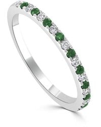 Sabrina Designs - 14k 0.24 Ct. Tw. Diamond & Emerald Half-eternity Ring - Lyst