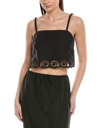 Onia - Air Linen-Blend Scallop Cropped Top - Lyst