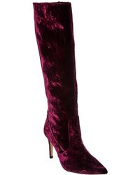 L'Agence - Lena Knee High Velvet Boot - Lyst
