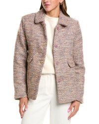 Cece - Short Swing Bow Buttons Wool-Blend Jacket - Lyst