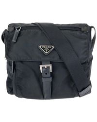 Prada - Tessuto Nylon & Leather Triangle Logo Shoulder Bag (Authentic Pre- Loved) - Lyst