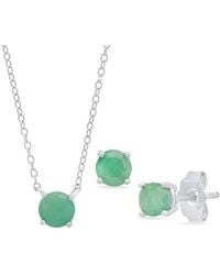 MaxColor - 1.30 Ct. Tw. Emerald Pendant & Studs Set - Lyst