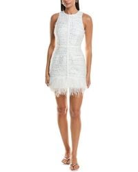 MILLY - Raven Metallic Tweed Feather Dress - Lyst