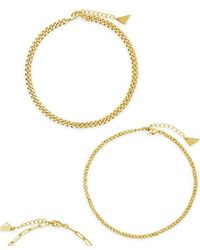 Sterling Forever - 14k Plated Chain Ankle Bracelet Set - Lyst