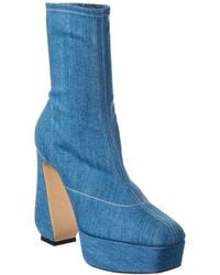 Sergio Rossi - 80 Denim Platform Bootie - Lyst