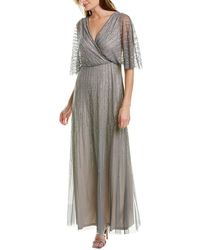 Adrianna Papell Cape Gown - Metallic