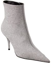 Balenciaga Knife Glitter Leather Ankle Boot - Metallic