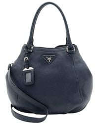 Prada - Vitello Daino Leather Shopping Tote (Authentic Pre-Loved) - Lyst