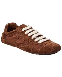 Prada - Logo Suede Sneaker - Lyst