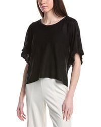 Max Studio - Flutter Sleeve Linen-Blend Top - Lyst