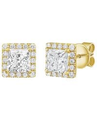 Diana M. Jewels - 14K 7.00 Ct. Tw. Lab-Grown Diamond Halo Earrings - Lyst