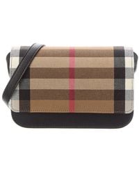 Burberry - Check Canvas Shoulder Bag - Lyst