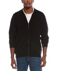 Kier + J - College Wool & Cashmere-Blend Zip-Up Cardigan - Lyst