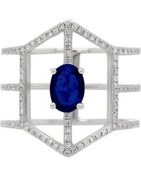 Diana M. Jewels - Fine Jewelry 14k 1.25 Ct. Tw. Diamond & Sapphire Half-eternity Ring - Lyst