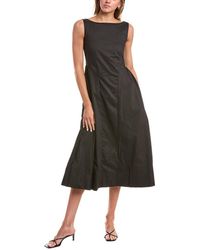 REVERIEE - Gathered Side Midi Dress - Lyst
