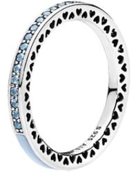 Cyan Blue Crystal Spirited Heart Ring 