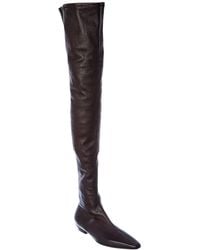 Bottega Veneta - Almond Leather Over-the-knee Boot - Lyst