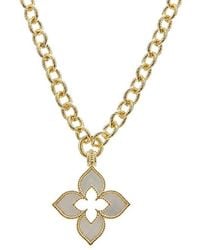 Juvell - Plated Lab-Grown Mother Of Pearl Clover Necklace - Lyst