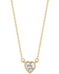 Glaze Jewelry - Plated Cz Heart Pendant Necklace - Lyst