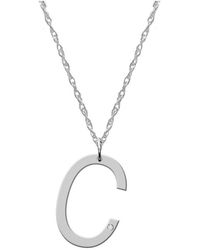 Jane Basch - Silver Diamond Block 24in Initial Necklace (a-z) - Lyst