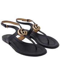 Gucci - Leather Gg Marmont Ankle Strap Sandal (Authentic Pre-Loved) - Lyst