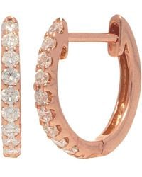 Nephora - 14k Rose Gold 0.18 Ct. Tw. Diamond Huggie Earrings - Lyst