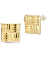 Glaze Jewelry - Plated Bold Quilted Square Stud Earrings - Lyst