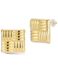 Glaze Jewelry - Plated Bold Quilted Square Stud Earrings - Lyst